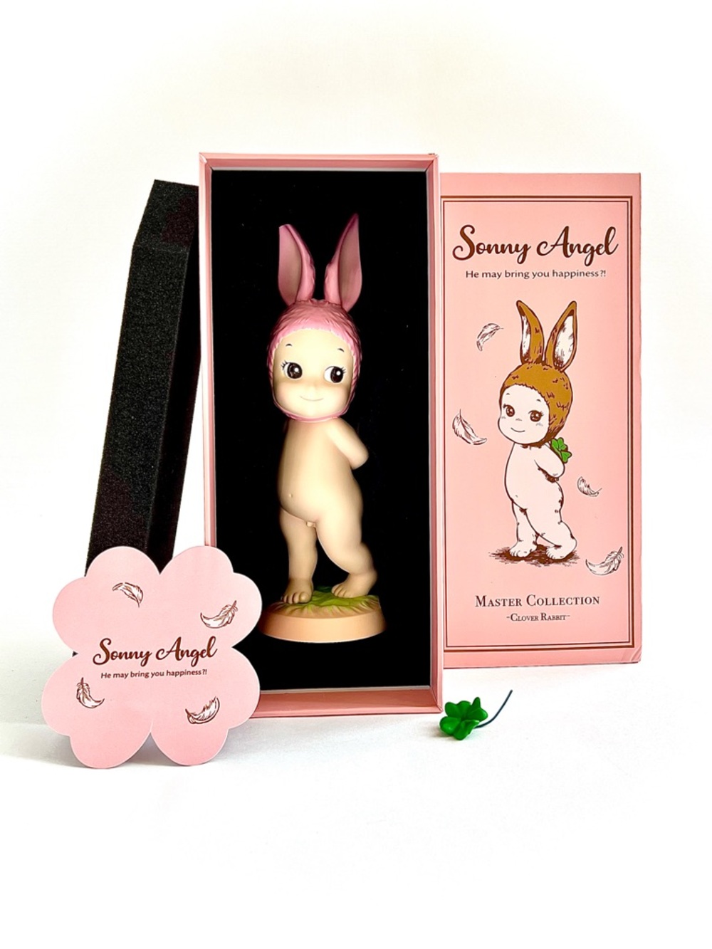 Sonny Angel Master Collection Clover Rabbit Pink Bunny Polystone Figure NIB